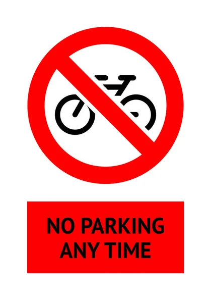 Znak Zakazu Nie Parking Czarny Zabroniony Symbol Czerwonym Okrągłym Kształcie — Wektor stockowy