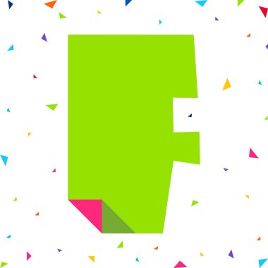 Renkli Yazı Tipi, renkli kağıttan kesilmiş F harfi eğimli açı, büyük harf