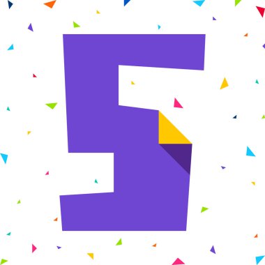 Renkli Yazı Tipi, kıvrık açılı renkli kağıttan kesilmiş harf, büyük harf