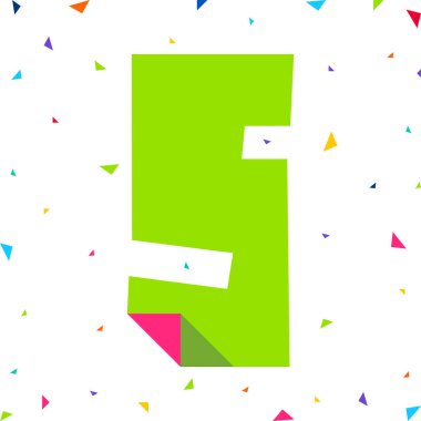 Renkli Yazı Tipi, renkli kağıttan kesilen 5 numara eğimli açı, büyük harf