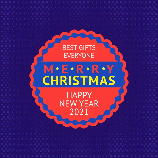 Merry Christmas Happy New Year Sticker Vector Illustration 10Eps — Stock Vector