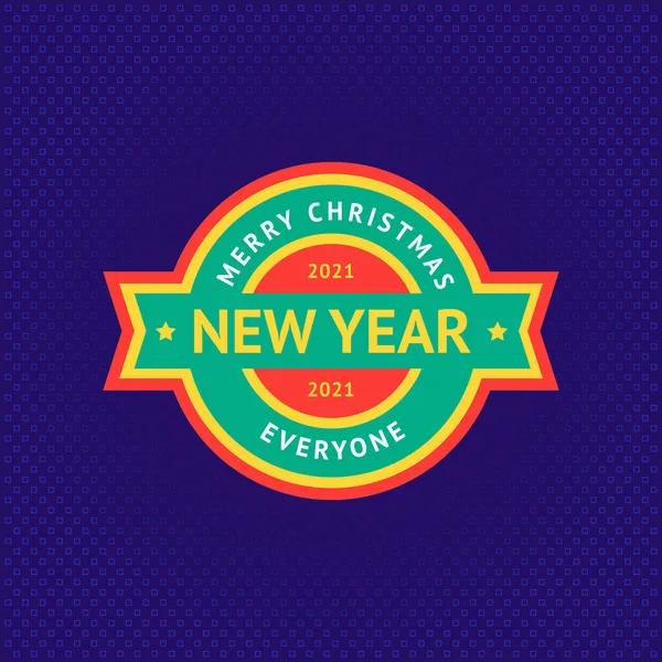 Merry Christmas Happy New Year 스티커 Vector Illustration 10Eps — 스톡 벡터