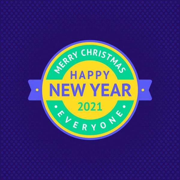 Happy New Year Merry Christmas Sticker Vector Illustration 10Eps — Stock Vector