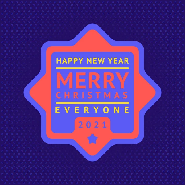 Happy New Year Merry Christmas Sticker Vector Illustration 10Eps — Stock Vector