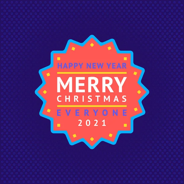 Ευτυχισμένο Νέο Έτος Και Καλά Χριστούγεννα Αυτοκόλλητο Διανυσματική Απεικόνιση 10Eps — Διανυσματικό Αρχείο