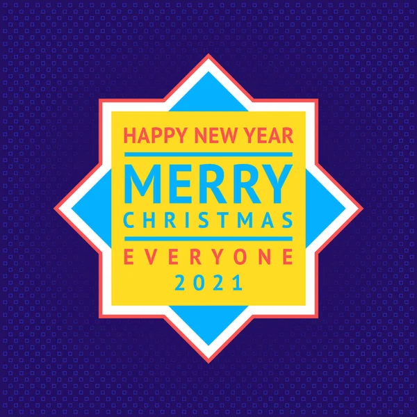 Happy New Year Merry Christmas Sticker Vector Illustration 10Eps — Stock Vector