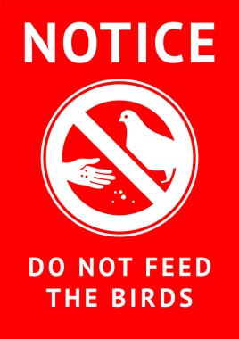 Do not feed birds, modern forbidding sticker, vector illustration 10eps clipart
