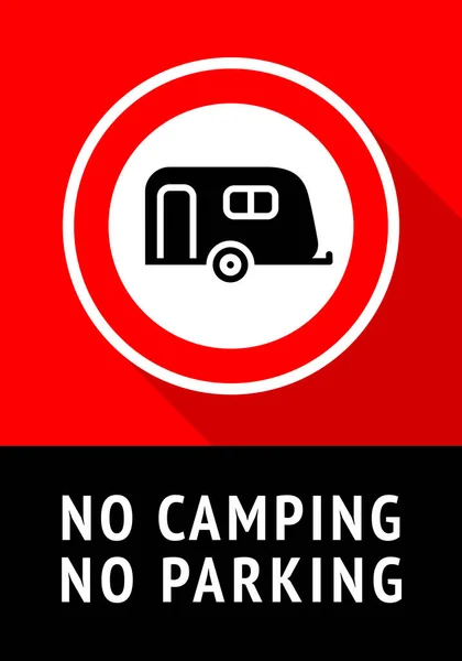 Ingen Camping Modern Etikett Redo Att Skriva Vektor Illustration 10Eps — Stock vektor