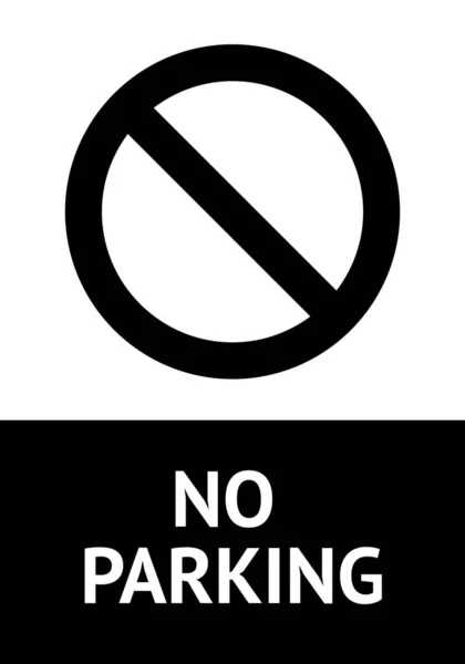 Pas de panneau d'interdiction de stationnement, étiquette moderne prête à imprimer — Image vectorielle