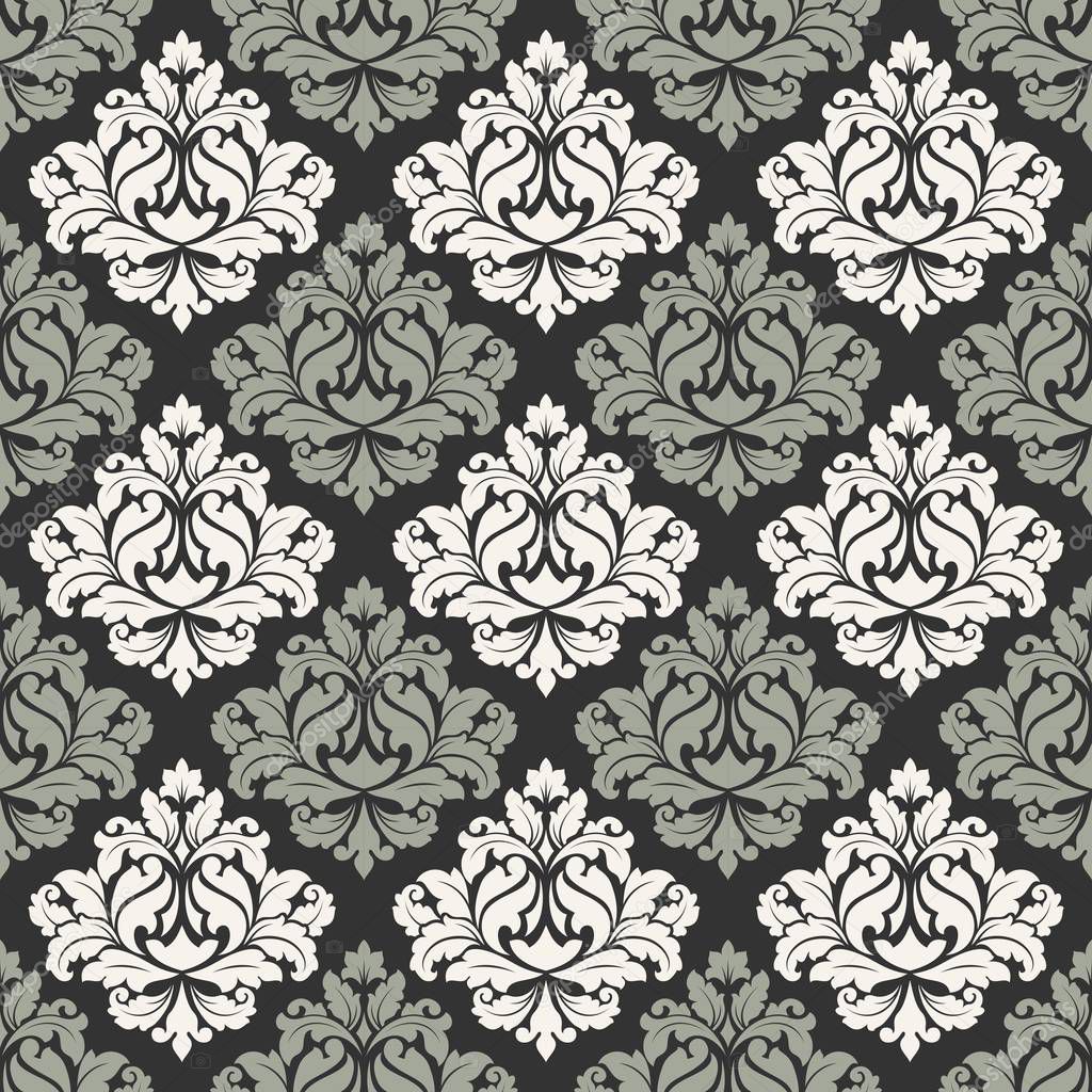 Damask seamless pattern for design. Vintage decorative elements.