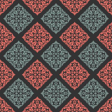 Damasko Dikişsiz desen tasarımı için. Vintage dekor elementleri.