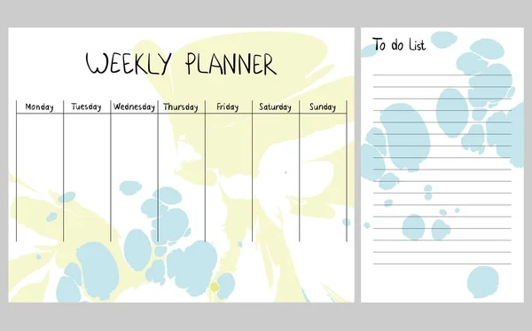 Planificador semanal abstracto — Archivo Imágenes Vectoriales