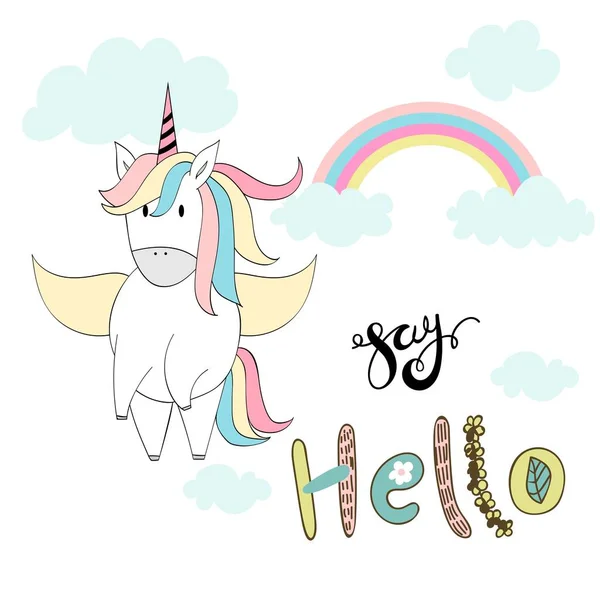 stock vector Magic cute unicorn