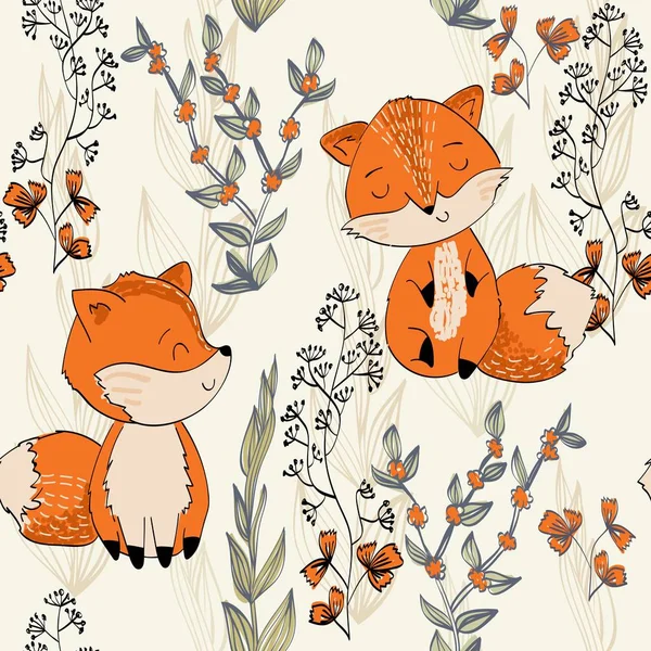 Cute cartoon fox — Stockvector