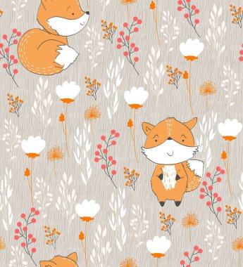 sevimli çizgi tilki