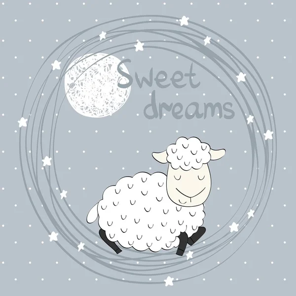 Vector sleeping sheep — Stock Vector