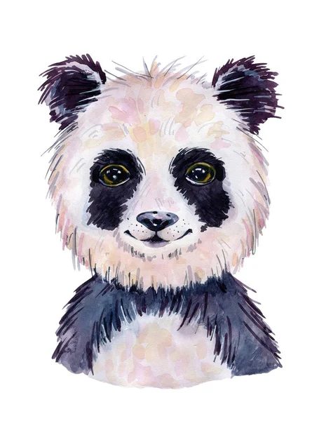 Панда аквареллю ілюстрація — стокове фото