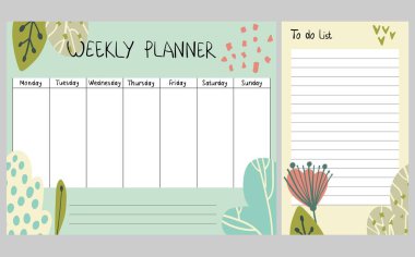 Haftalık vektör planlayıcısı