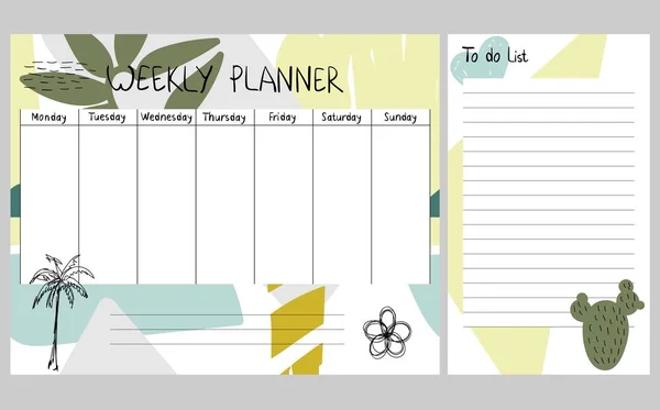 Wekelijkse vectorplanner — Stockvector