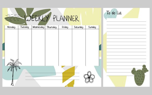 Vector weekly planner