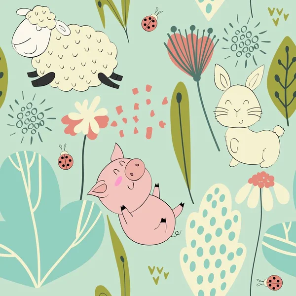 Mignon moutons drôles. — Image vectorielle