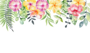 Tropik çiçeklerle aranjmanlar.