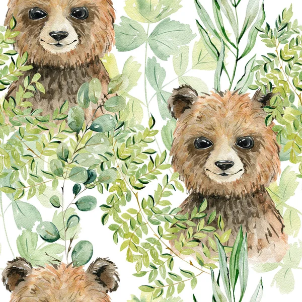 Bear watercolor illustration