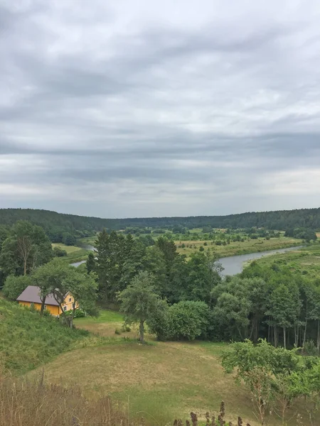 Blick Auf Merkine Ein Kleines Dorf Litauen Das Sommer Den — Stockfoto