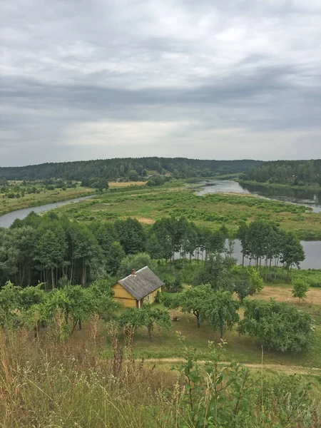 Blick Auf Merkine Ein Kleines Dorf Litauen Das Sommer Den — Stockfoto