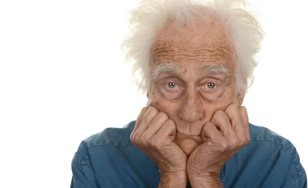 Mycket Intressant Porträtt Äldre Man Med Depression — Stockfoto