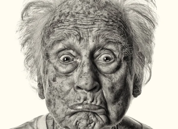 Sehr Lustiges Bild Eines Dumm Schauspielernden Älteren Mannes Der Comedy — Stockfoto