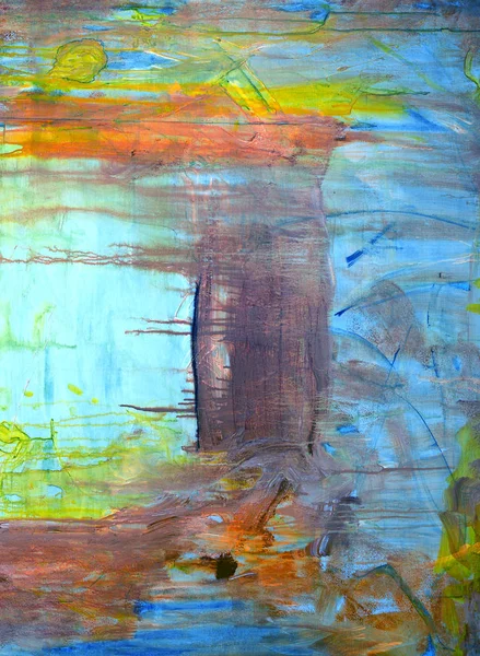 Крупная Абстрактная Картина Полотне Кандинского — стоковое фото
