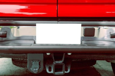  The perfect rear Of a Red truck to use with copy space clipart