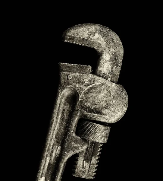 Πολύ Παλιά Vintage Σκουριασμένα Pipw Γαλλικό Κλειδί — Φωτογραφία Αρχείου