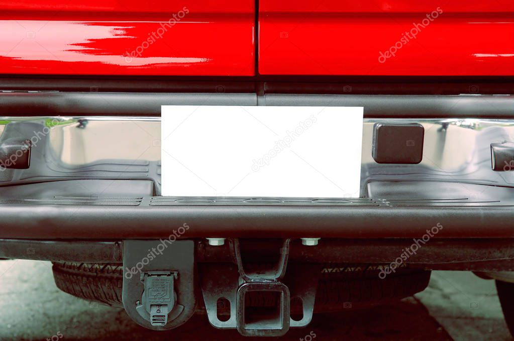  The perfect rear Of a Red truck to use with copy space