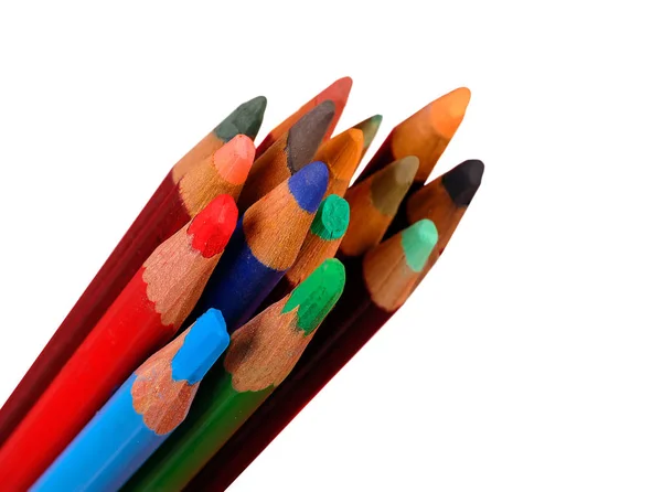 Crayons d'artiste isolés sur blanc — Photo