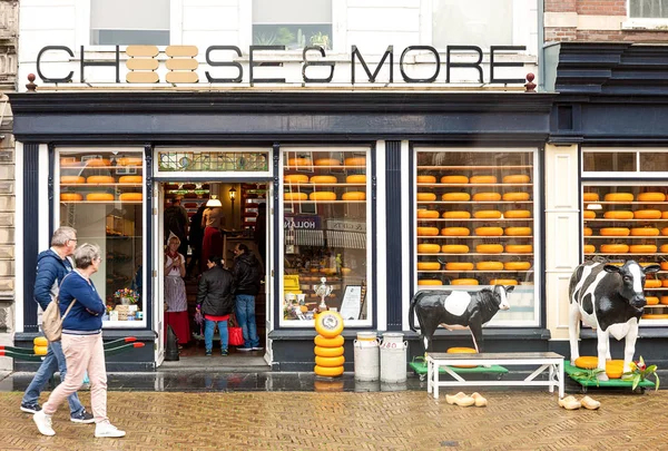 Delft Netherlands August 2018 Traditional Dutch Cheese Dairy Shop Entrance — Stock Photo, Image