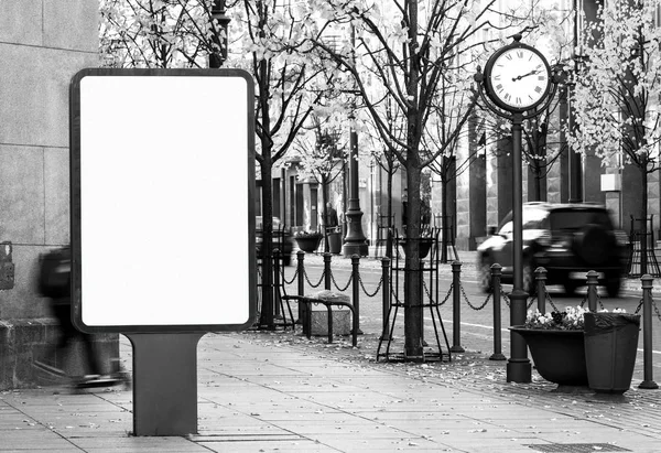 Bianco Bianco Nero Alto Contrasto All Aperto Mockup Cartellone Sulla — Foto Stock