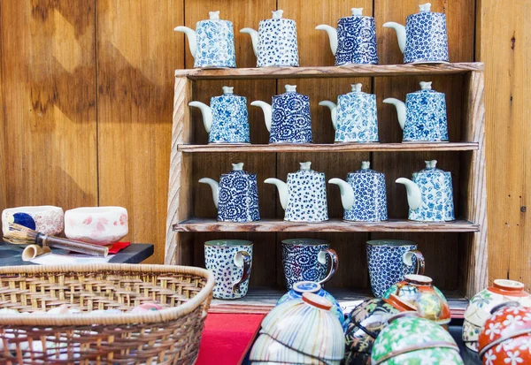 Japonês Estilo Asiático Porcelana Para Venda Loja Cerâmica Kyoto Japão — Fotografia de Stock