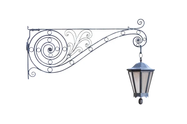 白い背景に分離された古いヴィンテージ装飾吊り街路灯 — ストック写真