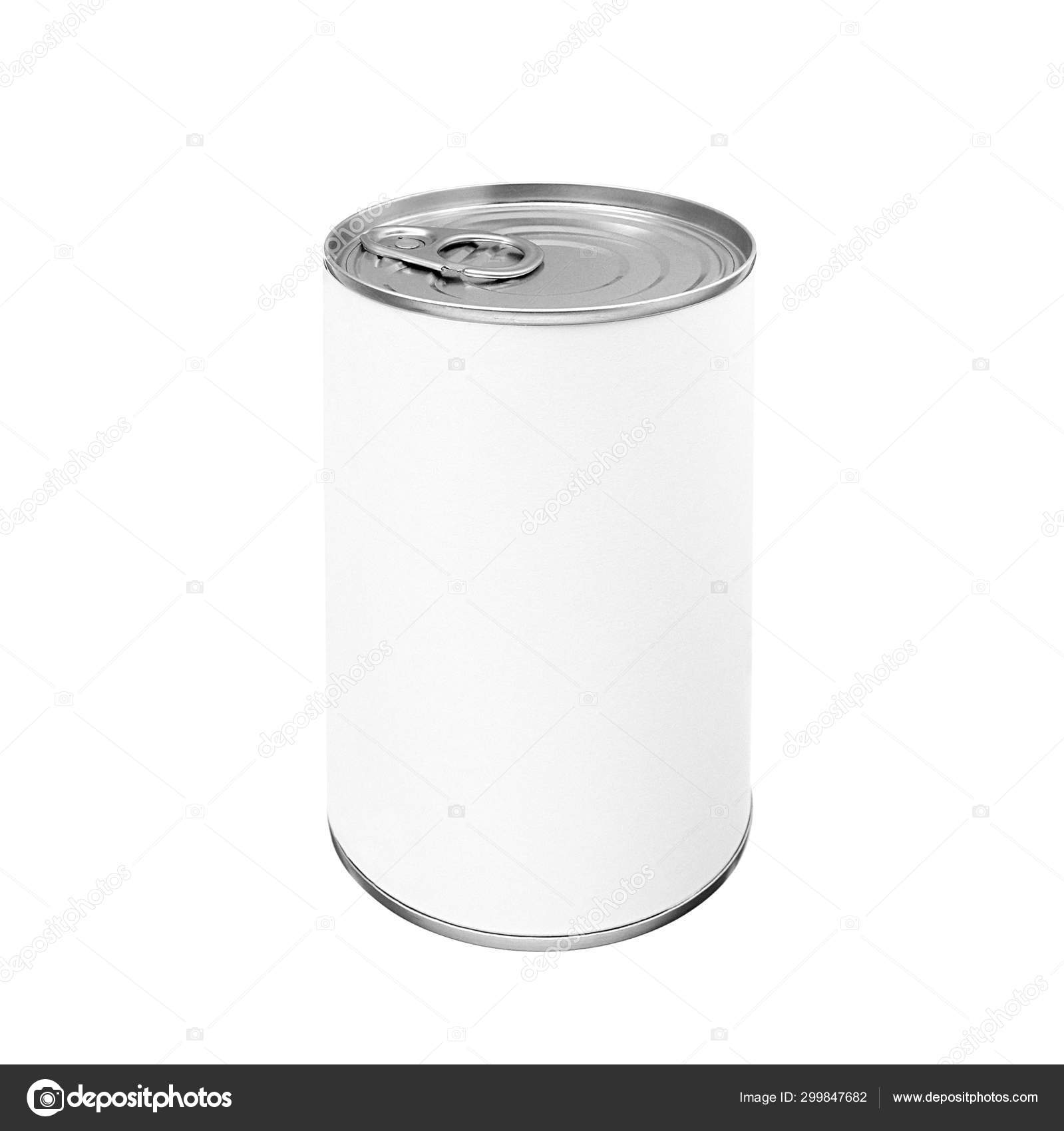 Download Food Tin Can Mockup With Blank White Label Isolated On White Stock Photo Image By C Cebas1 299847682