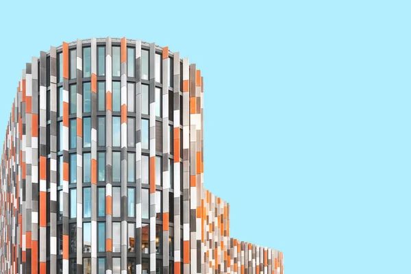Soyut Mimari Özellik Olarak Renkli Modern Bina Zarif Şekil Çizgilere — Stok fotoğraf
