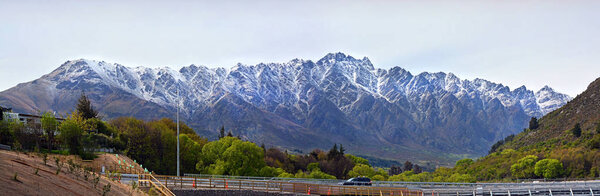 Panoramic View of The Remarkables Mountain Range near Queenstown, New Zealand