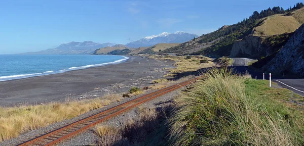 Kaikoura Coast looking South Panorama, Nowa Zelandia — Zdjęcie stockowe