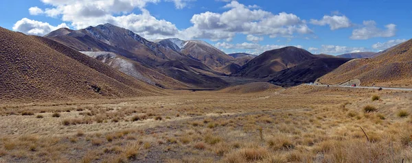 Lindis Pass Panorama, Central Otago, Новая Зеландия — стоковое фото