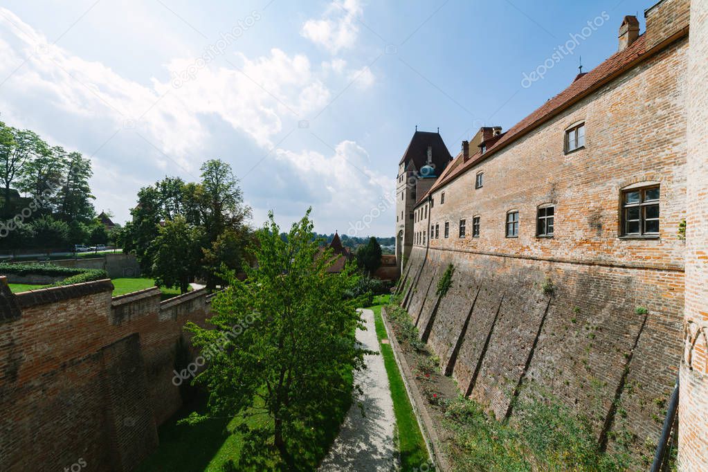 Views of the battlement of the Trausnitz castle in the German city of Landshut