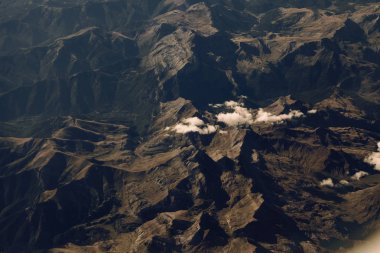 İspanyolca Pyrenees havadan görünümü gün batımında