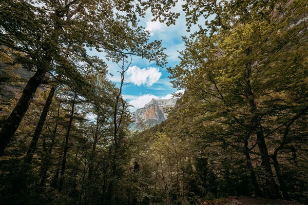 Vista Del Muro Gallinero Parque Nacional Ordesa Aragón Pirineos Montañas — Foto de Stock