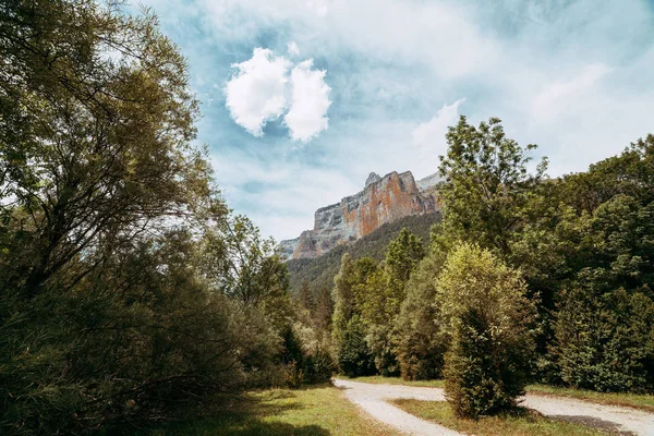 Weergave Van Gallinero Muur Nationaal Park Ordesa Aragon Pyreneeën Spanje — Stockfoto