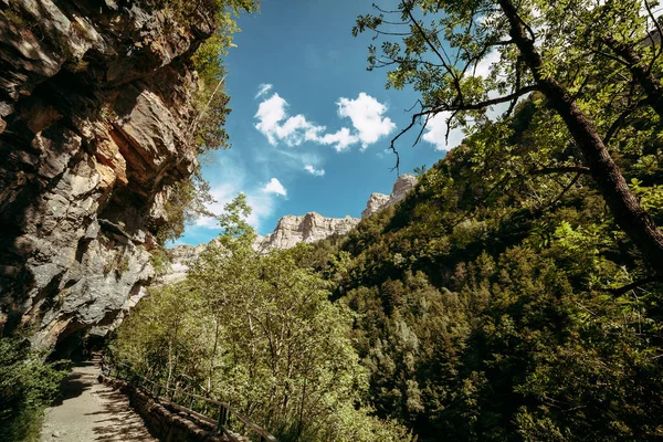 Zicht Pelay Faja Nationaal Park Ordesa Aragon Pyreneeën Spanje — Stockfoto